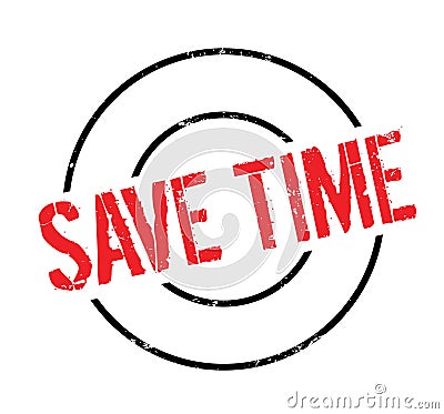 Save Time rubber stamp Vector Illustration