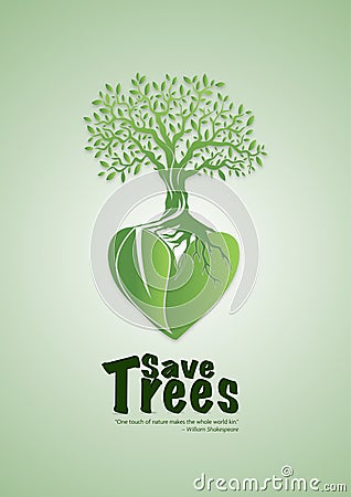 Save trees Poster Vector Illustration