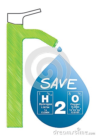 Save water Cartoon Illustration