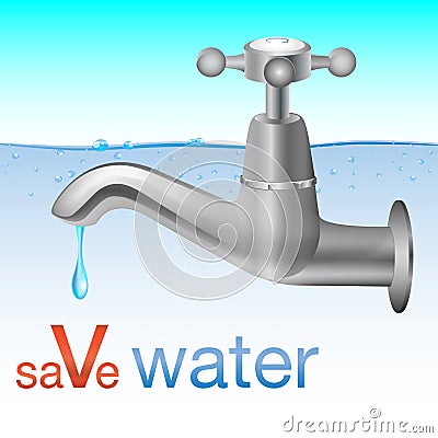 Save Water Vector Illustration