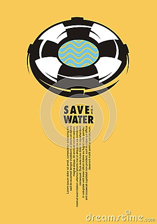 Save the water conceptual poster idea Vector Illustration