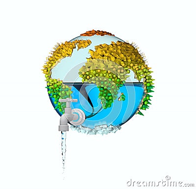 Save water save earth concept. brochure, poster or web banner. environmental protection. Stock Photo