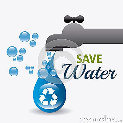 Save water ecology Vector Illustration