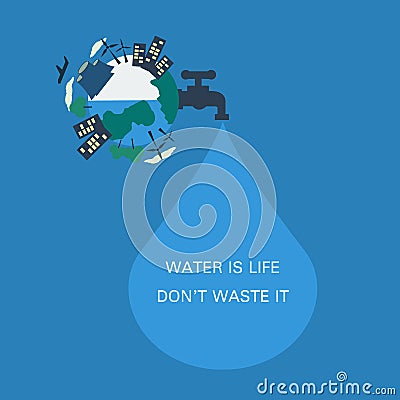 Save water Vector Illustration