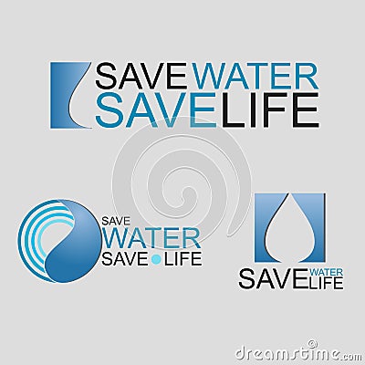 Save Water Save Life Vector Illustration