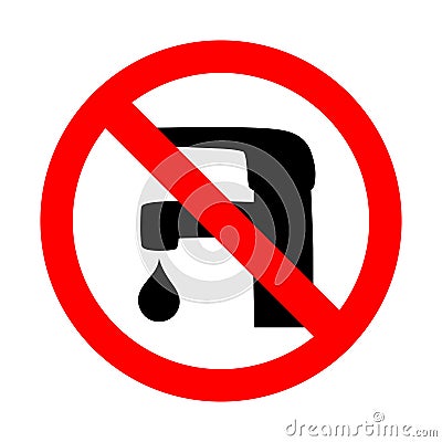 Save water sign faucet icon. Vector Illustration