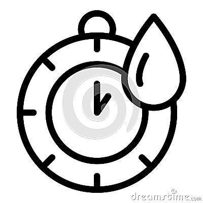 Save water time icon outline vector. Drop eco Vector Illustration