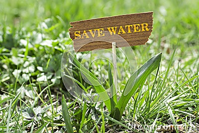Save water wooden sign Stock Photo