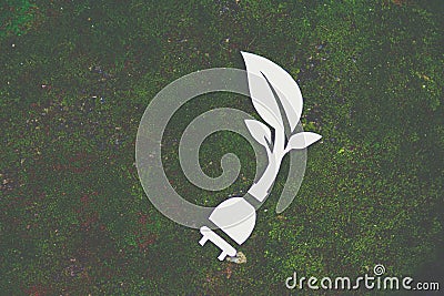 save world ecology concept environmental conservationist cut out paper power plug Stock Photo