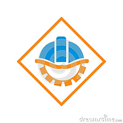 Savety Logo Design Vector construction Stock Photo