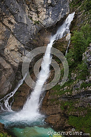 Savica waterfall Slap Savica Triglav National Park, Slovenia Stock Photo