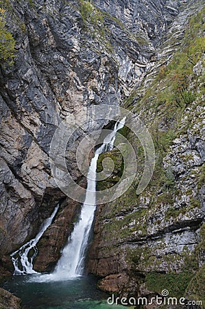 Savica waterfall, Slovenia Stock Photo