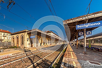 Trenitalia railway station in Savigliano, Italy Editorial Stock Photo