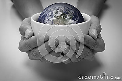 Saving earth and people care Stock Photo