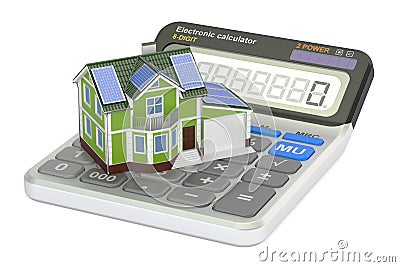 Saving energy consumption for house, efficiency from solar panel Stock Photo