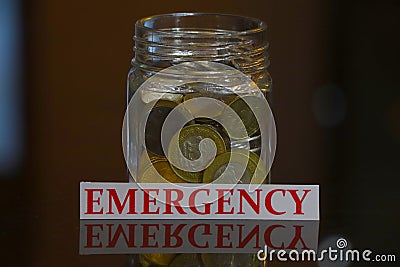 Saving money for emergency concept. Stock Photo