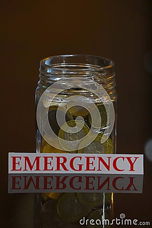 Saving money for emergency concept. Stock Photo