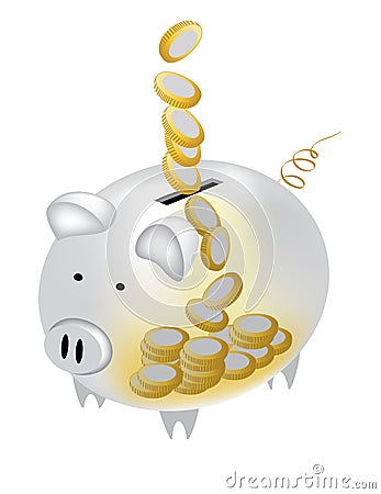 Saving money isolated Vector Illustration