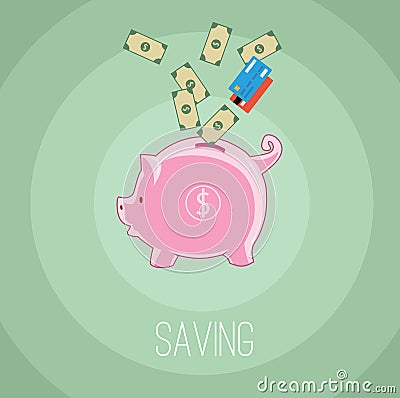 Saving money Vector Illustration