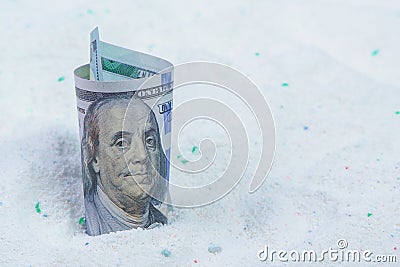 Saving money on quality cost-effective washing laundry detergent Stock Photo