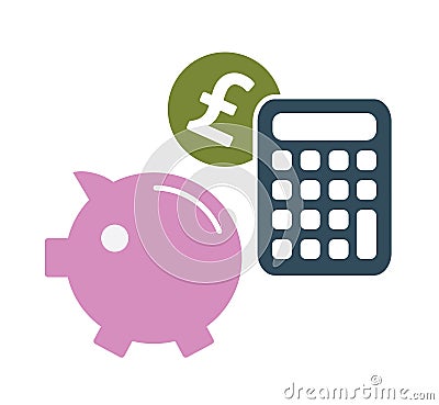 Saving money symbols of Pound Stock Photo