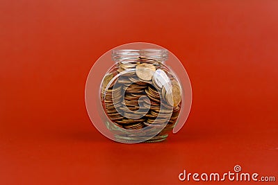 money and working time of money and time Wage stream, funds, coin bank Stock Photo