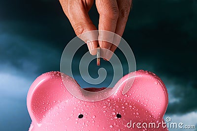 Saving for a rainy day Stock Photo