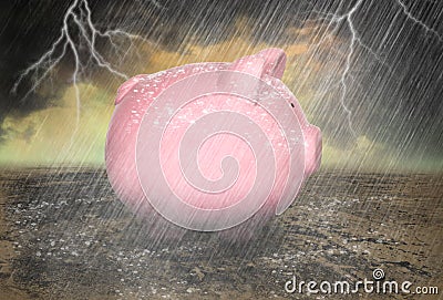 Saving, Save Money Rainy Day Stock Photo