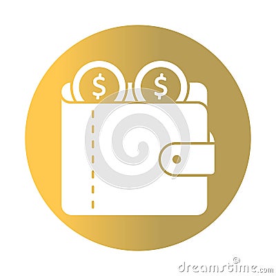 Saving white glyph with color background vector icon which can easily modify or edit Vector Illustration