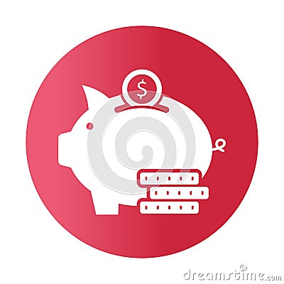 Saving white glyph with color background vector icon which can easily modify or edit Vector Illustration