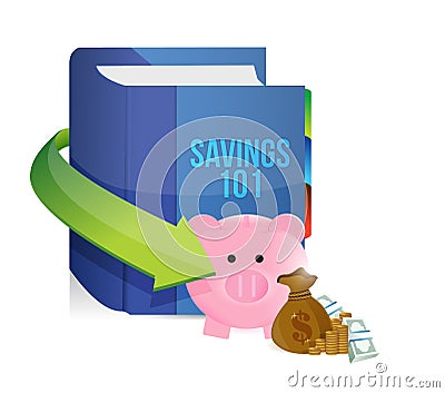 Savings 101 book illustration design Cartoon Illustration