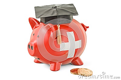 Savings for education in Switzerland concept, 3D rendering Stock Photo