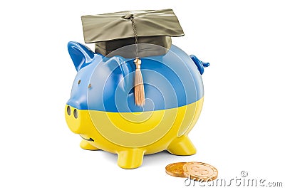 Savings for education in Ukraine concept, 3D rendering Stock Photo