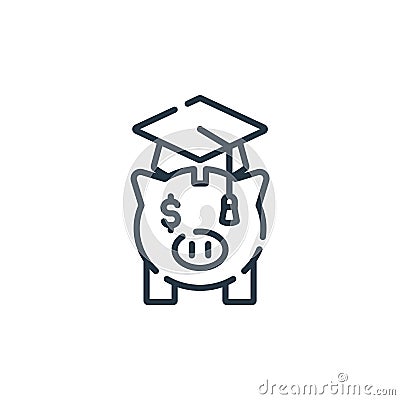 savings icon vector from education concept. Thin line illustration of savings editable stroke. savings linear sign for use on web Vector Illustration