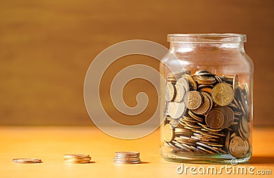 Savings in a jar. Stock Photo