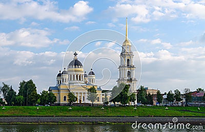 Saviour Transfiguration Cathedral and belfry, Rybinsk, Russia Stock Photo