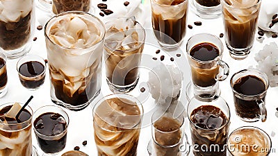 AI-Generated Japanese Iced Coffee: A Refreshing Fusion Brewed Hot, Poured Over Ice Stock Photo