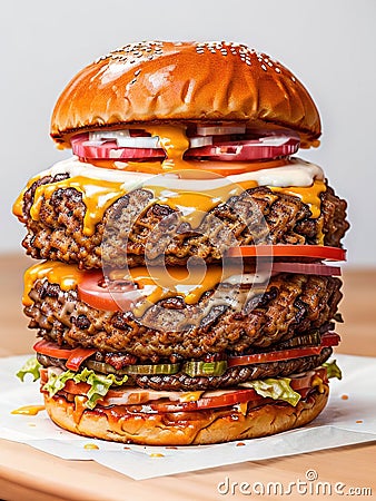 Savor the Classic Juicy Burger Delight Stock Photo