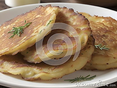 Savor the Comfort. A Guide to Perfectly Grated Potato Kartoffelpuffer Stock Photo