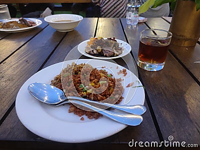 Savor the Flavor: Mouth-Watering Photos of Authentic Indonesian Fried Rice Stock Photo