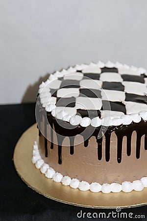 Decadent Delight: Indulge in the rich allure of a delicious chocolate cake – a heavenly treat for your senses. Stock Photo