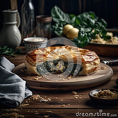Savory Golden Börek - Traditional Turkish Pastry with Cheese Filling Stock Photo