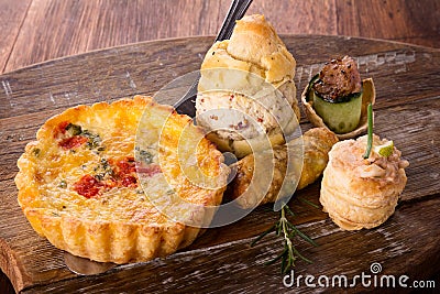 Savory pastry selection Stock Photo