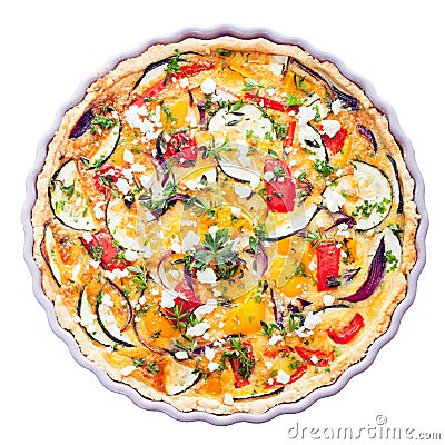 Savory tart with clipping path Stock Photo