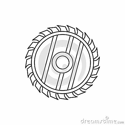 Saw circular wheel icon, outline style Vector Illustration