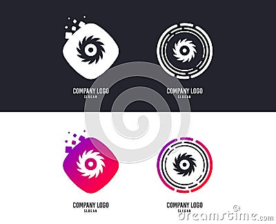 Saw circular wheel sign icon. Cutting blade. Vector Vector Illustration