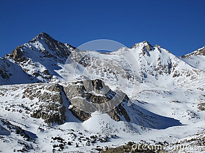 Beautiful snow covered Colorado Rocky Mountains, Sawatch Range Stock Photo