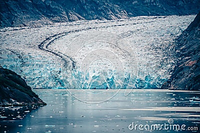 Sawyer Glacier at Tracy Arm Fjord in alaska panhandle Stock Photo