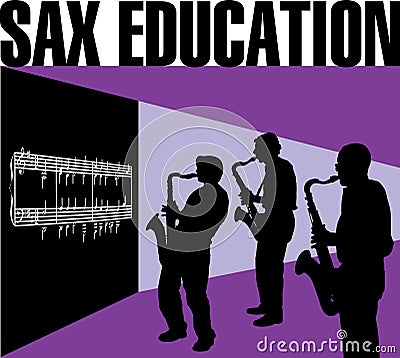 Sax education Vector Illustration