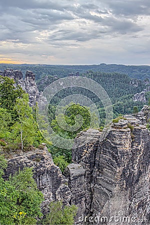 Saxonian Swiss Rock Formation near Dresden Stock Photo